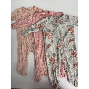 Modern Moments by Gerber Baby Girl 3 Pack Floral Woodland Footed Pajamas 3-6M
